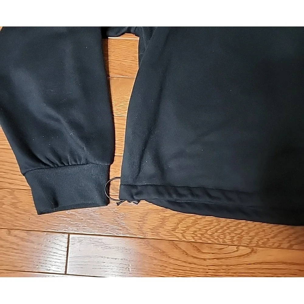 LA Gear Cropped Black Sweatshirt Hoodie Gym Active 80s 90s Retro USA Cut Out L - Picture 4 of 7